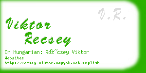 viktor recsey business card